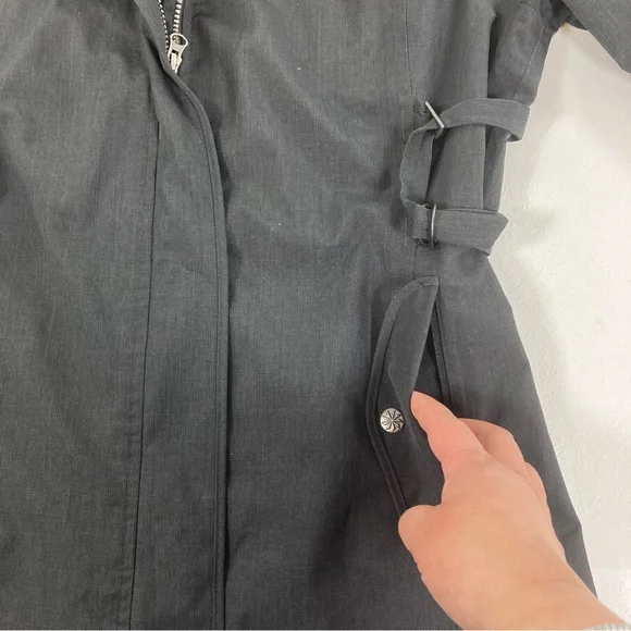 ATHLETA Midtown Rain Trench Coat Hooded | Dark Gray | Women’s Size M Waterproof - Picture 12 of 16
